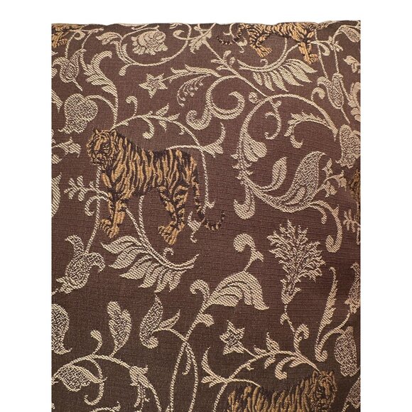 Dakota Bay Bengal Tiger Brocade Decorative Pillow Motif Rope Cushion Home - Picture 2 of 16